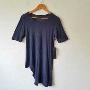 Roxanne Heptner Asemetrycal Hem Nay Raw Edge Top Small